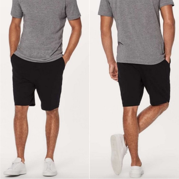 LULULEMON Connector Comfy Cotton 8.5” Inseam Black Atheleisure Loungewear Shorts - Picture 1 of 3